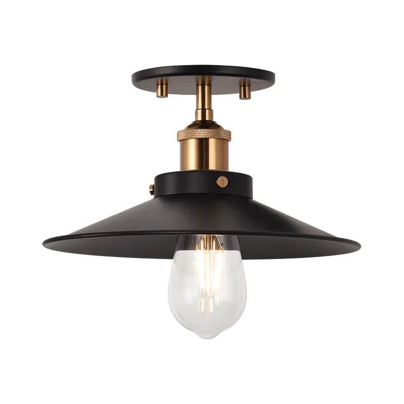 Matteo Lighting - Bulstrode's Workshop Metal Shade Flush Mount - X46111AGBK - Canada Light Shop