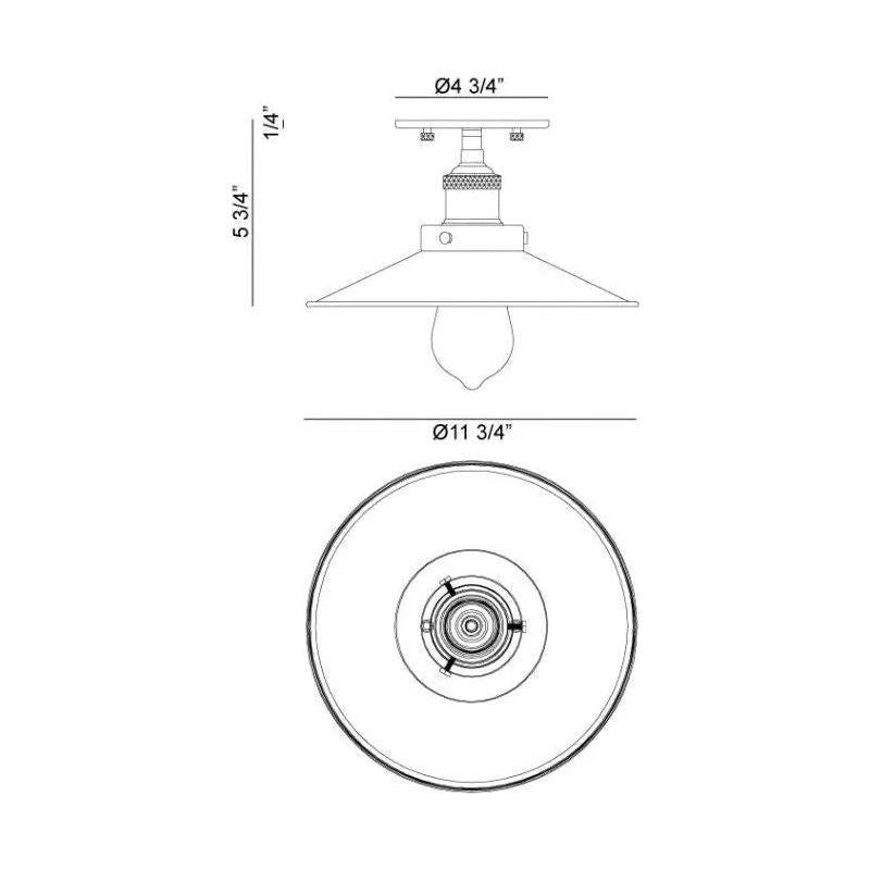Matteo Lighting - Bulstrode's Workshop Metal Shade Flush Mount - X46111AGBK - Canada Light Shop
