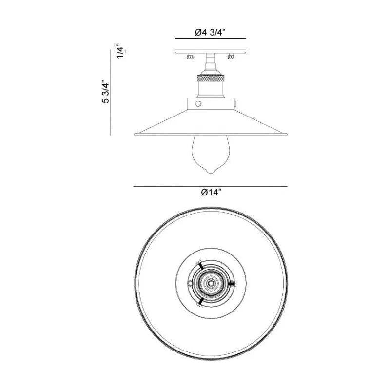 Matteo Lighting - Bulstrode's Workshop Metal Shade Flush Mount - X46111AGBK - Canada Light Shop