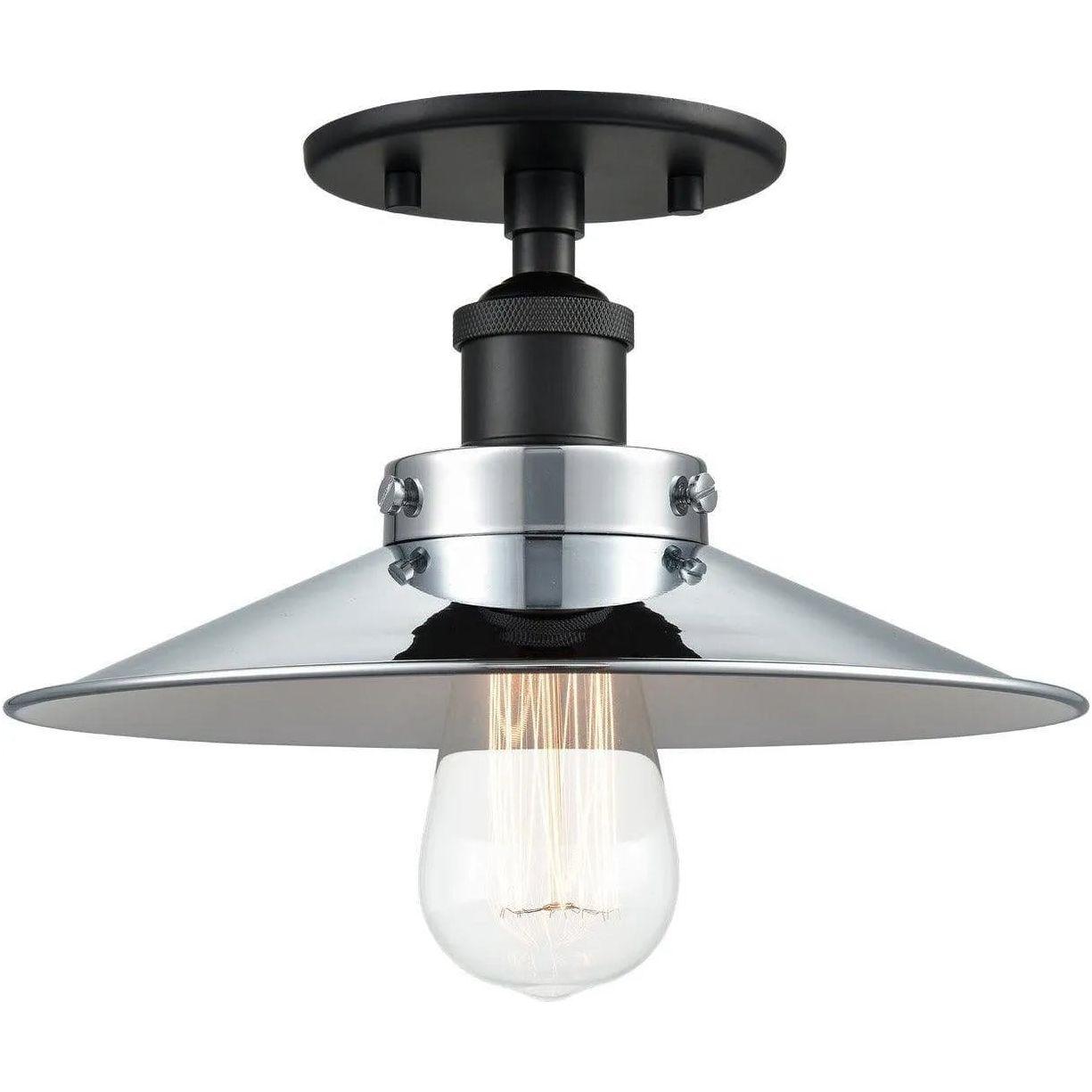 Matteo Lighting - Bulstrode's Workshop Metal Shade Flush Mount - X46111BKCH - Canada Light Shop