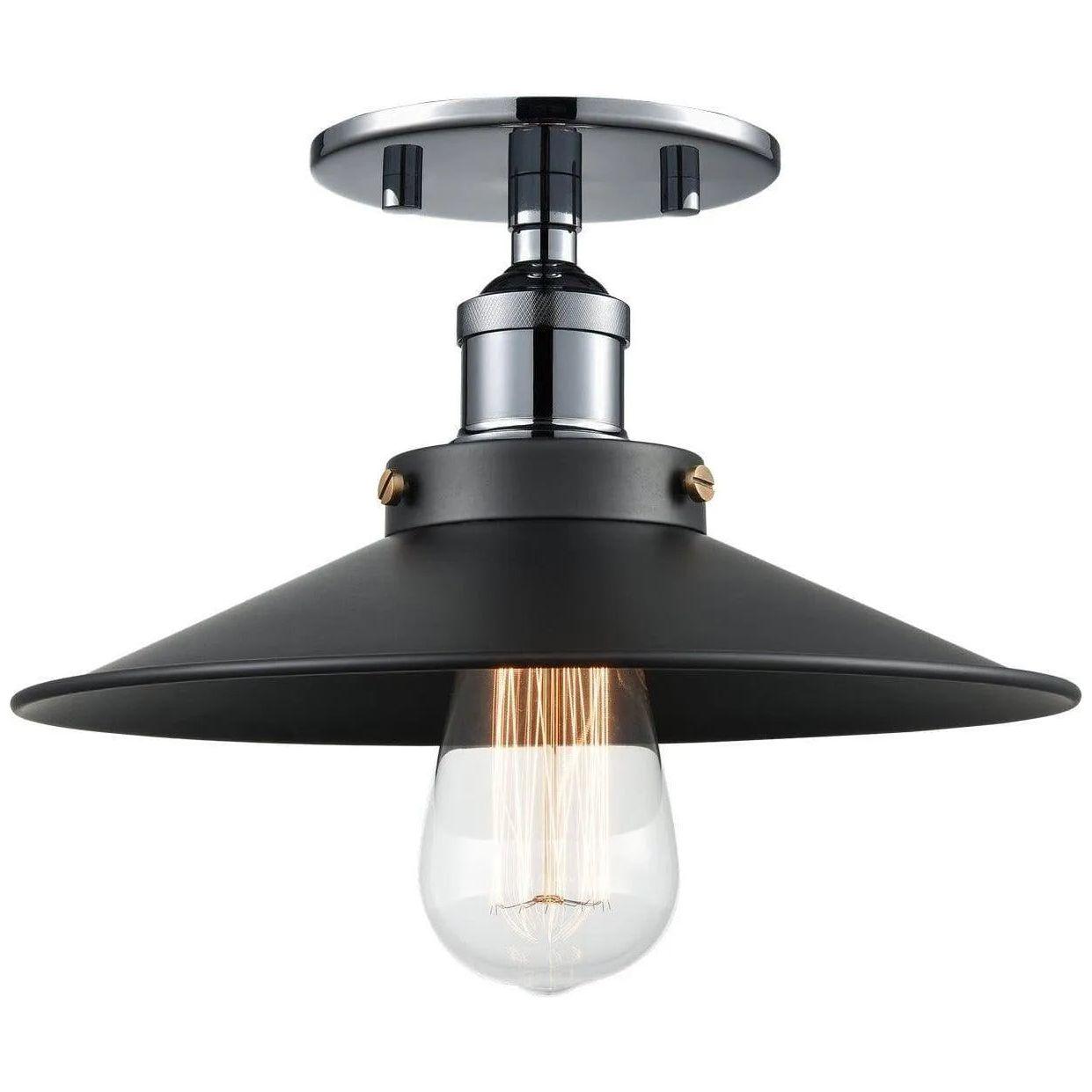 Matteo Lighting - Bulstrode's Workshop Metal Shade Flush Mount - X46111CHBK - Canada Light Shop
