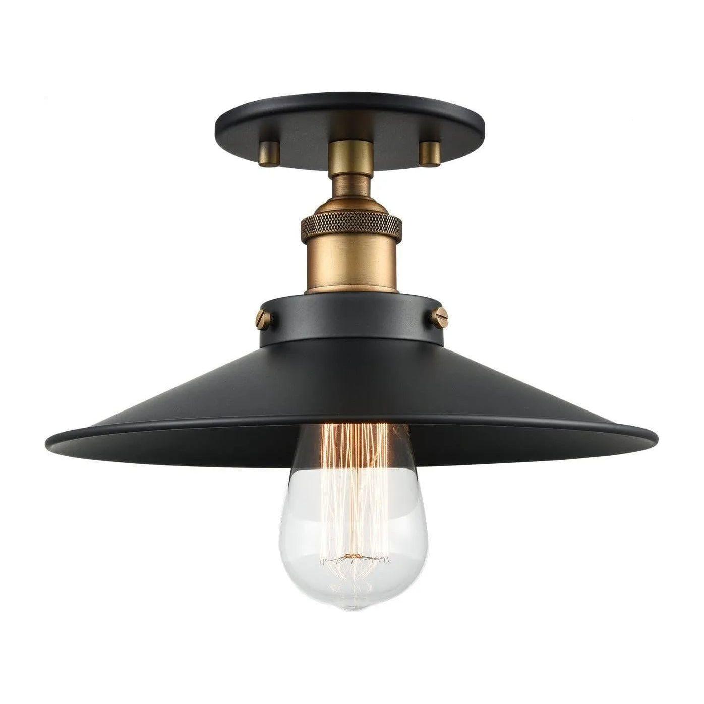 Matteo Lighting - Bulstrode's Workshop Metal Shade Flush Mount - X46111WGBK - Canada Light Shop