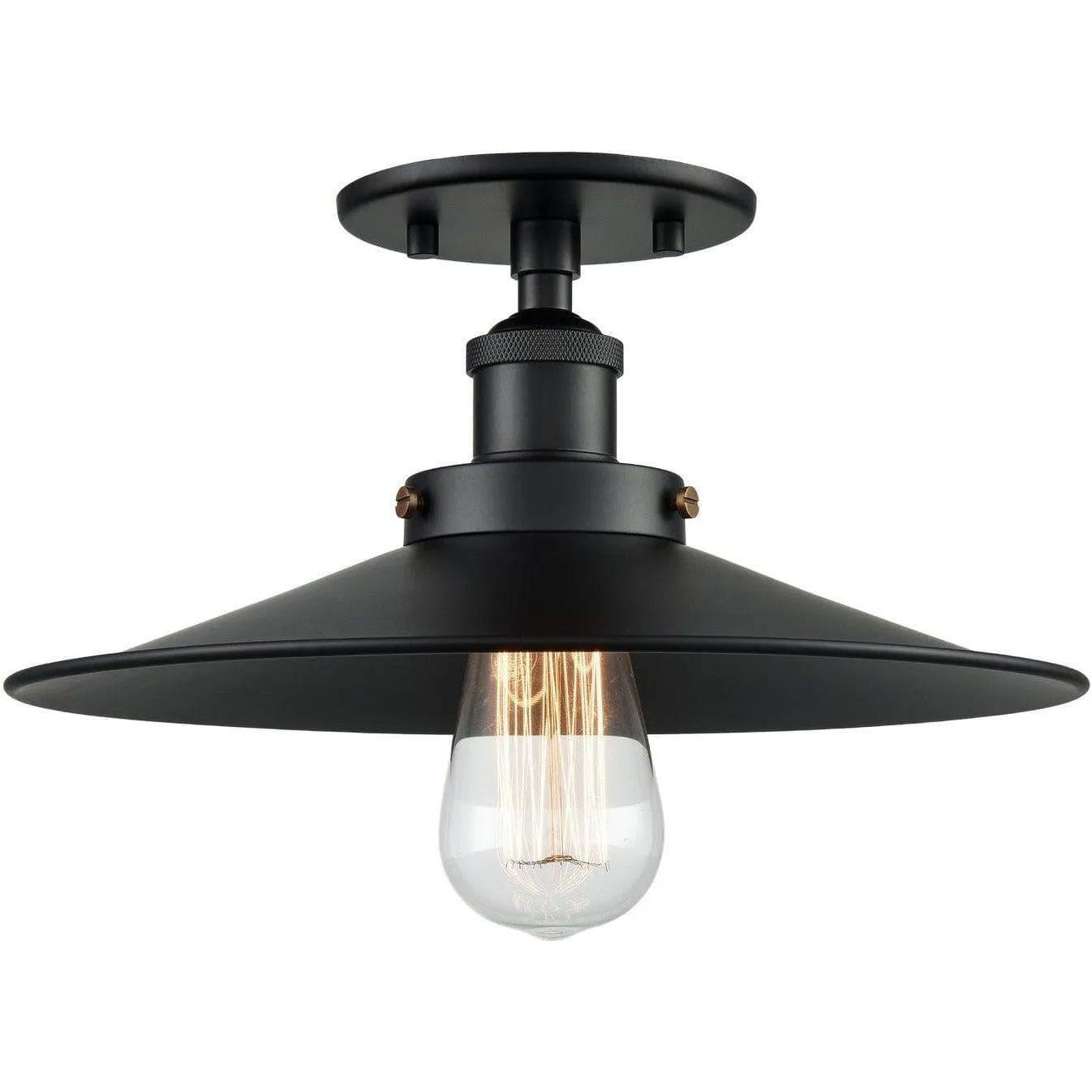 Matteo Lighting - Bulstrode's Workshop Metal Shade Flush Mount - X46112BKBK - Canada Light Shop