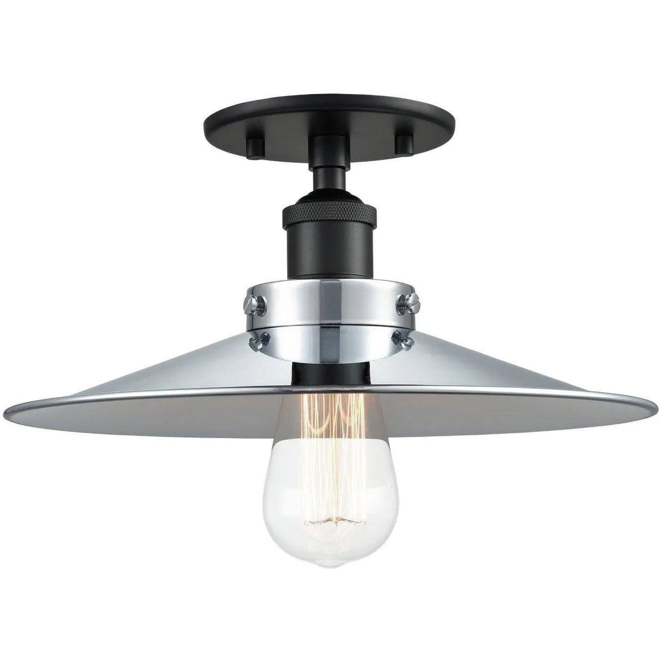 Matteo Lighting - Bulstrode's Workshop Metal Shade Flush Mount - X46112BKCH - Canada Light Shop