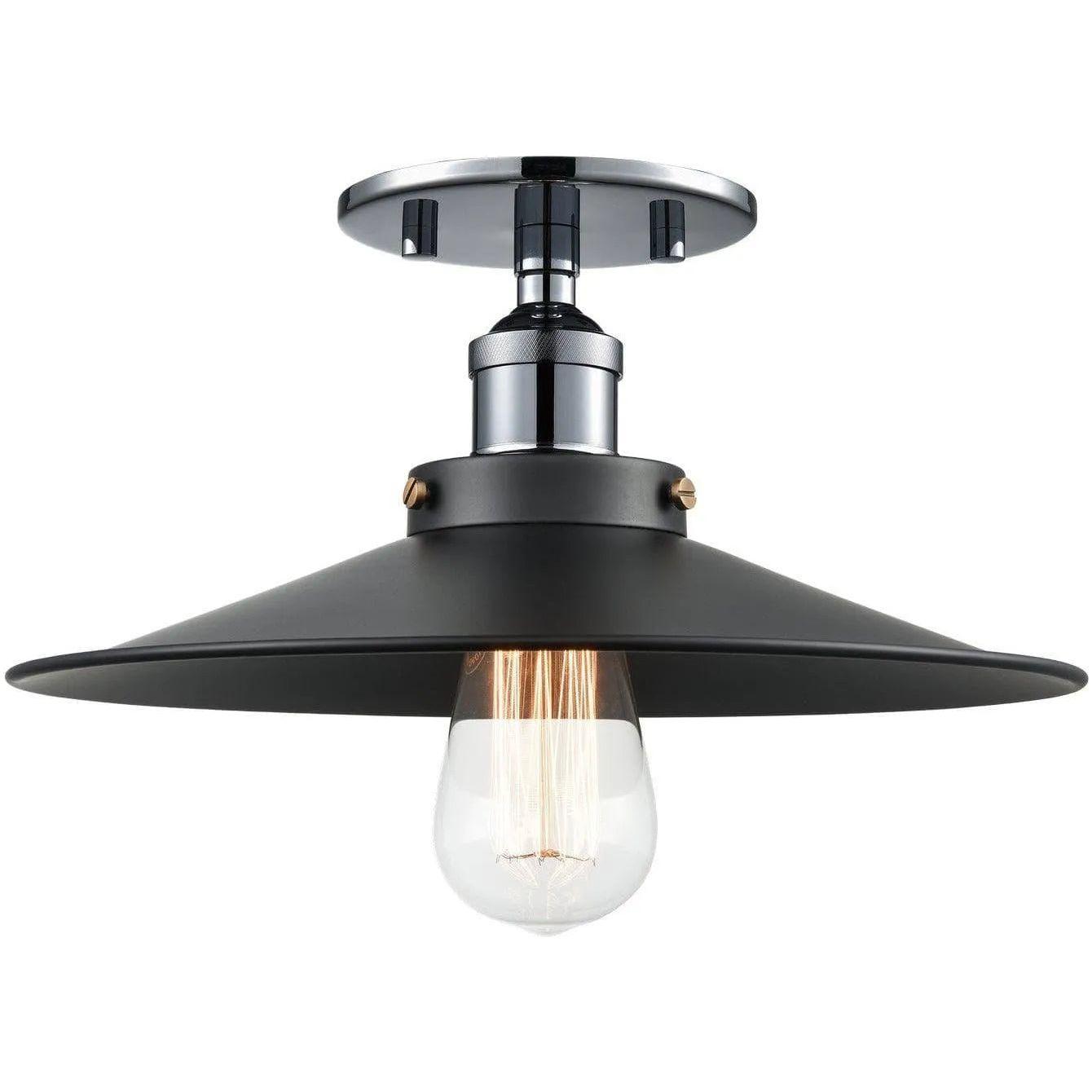 Matteo Lighting - Bulstrode's Workshop Metal Shade Flush Mount - X46112CHBK - Canada Light Shop