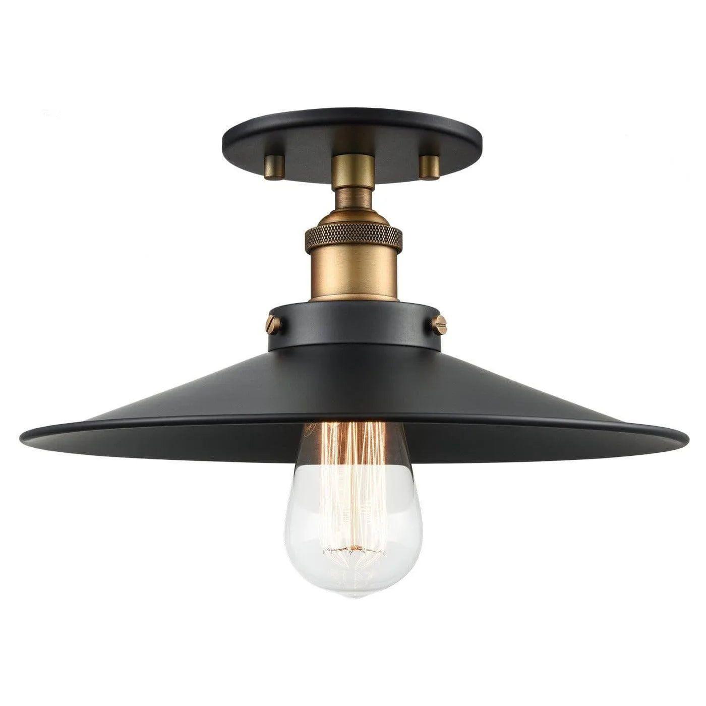 Matteo Lighting - Bulstrode's Workshop Metal Shade Flush Mount - X46112WGBK - Canada Light Shop