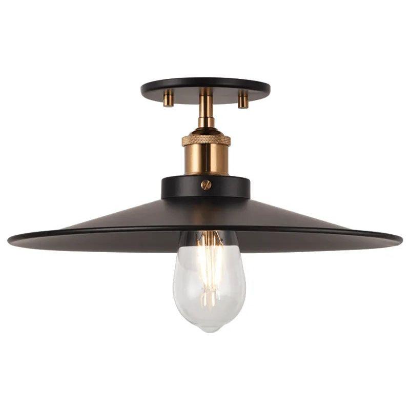Matteo Lighting - Bulstrode's Workshop Metal Shade Flush Mount - X46113AGBK - Canada Light Shop