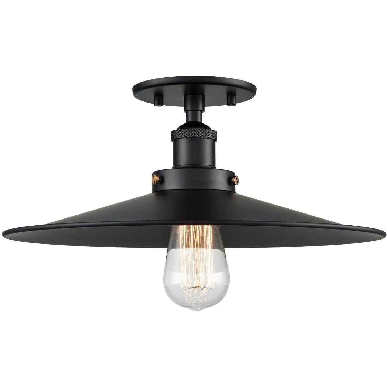 Matteo Lighting - Bulstrode's Workshop Metal Shade Flush Mount - X46113BKBK - Canada Light Shop