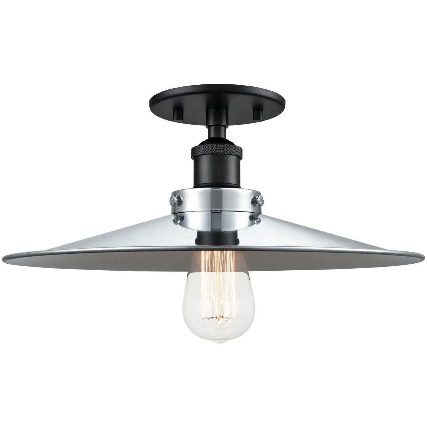 Matteo Lighting - Bulstrode's Workshop Metal Shade Flush Mount - X46113BKCH - Canada Light Shop