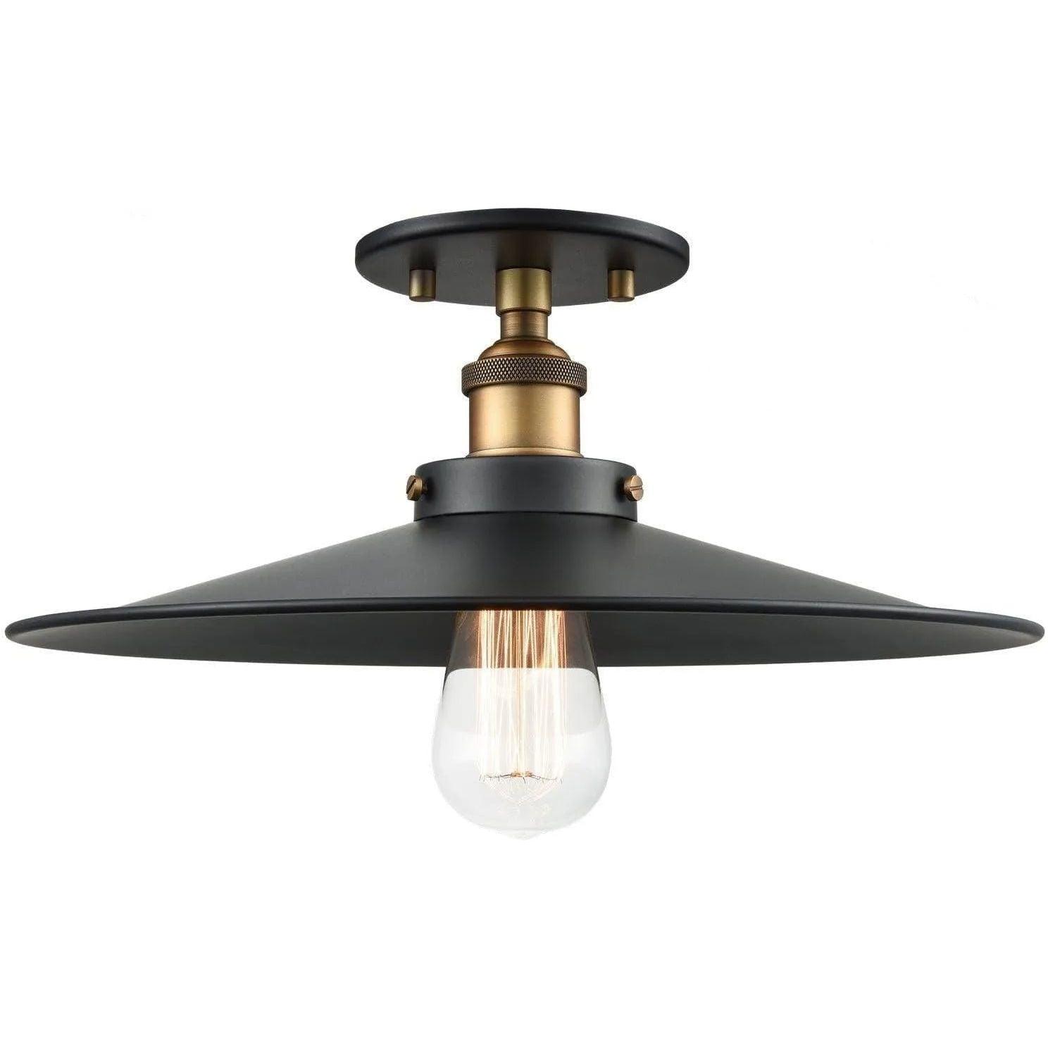 Matteo Lighting - Bulstrode's Workshop Metal Shade Flush Mount - X46113WGBK - Canada Light Shop