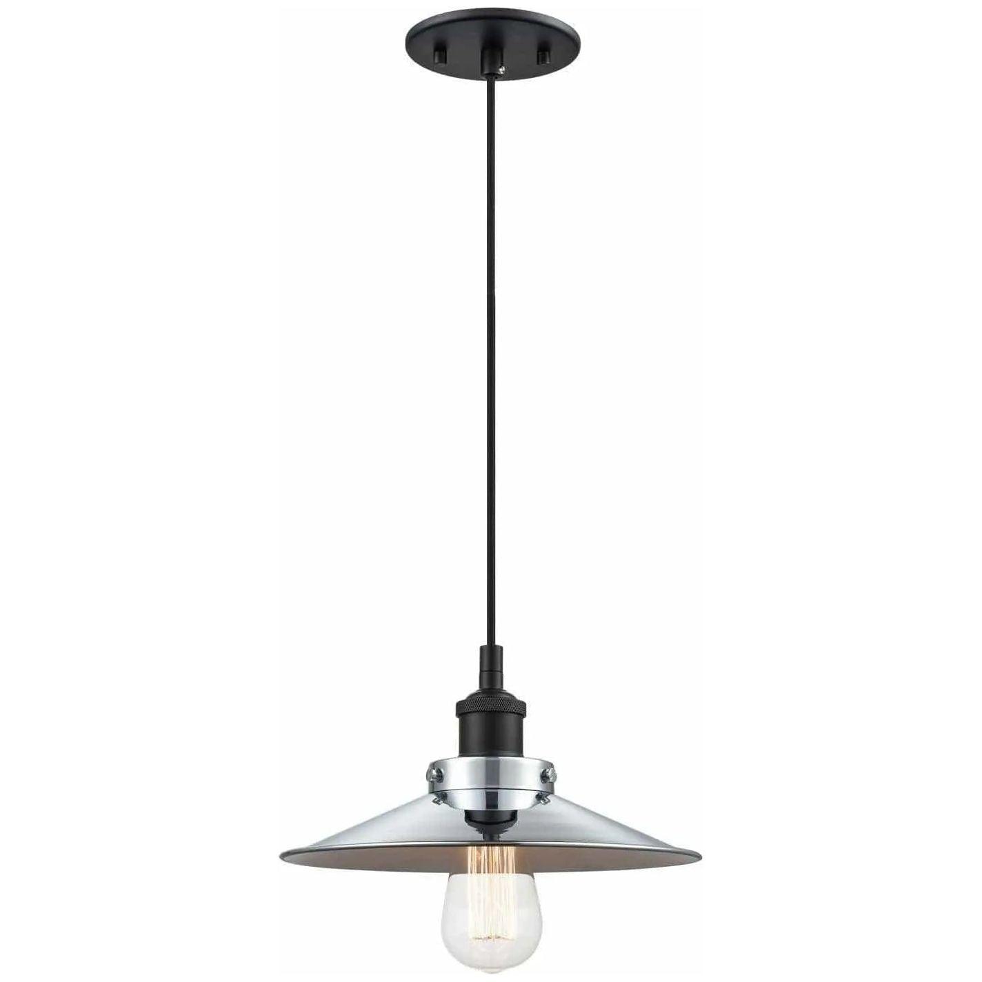 Matteo Lighting - Bulstrode's Workshop Metal Shade Pendant - C46111BKCH - Canada Light Shop
