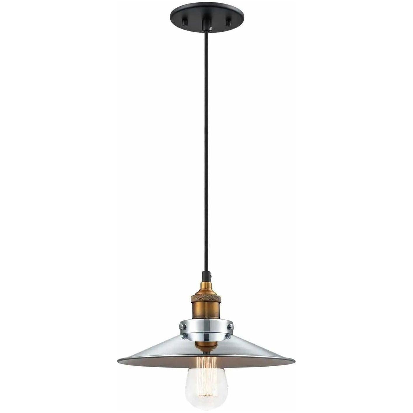 Matteo Lighting - Bulstrode's Workshop Metal Shade Pendant - C46111WGCH - Canada Light Shop