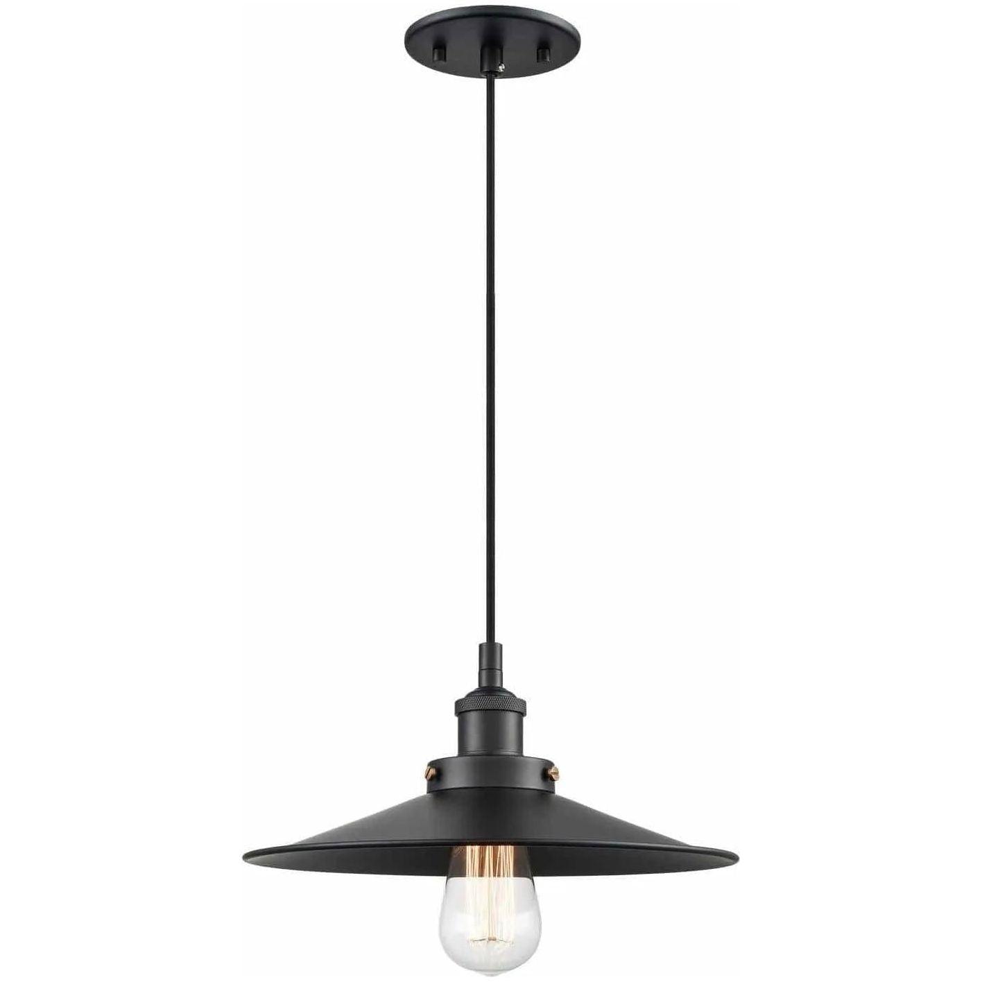 Matteo Lighting - Bulstrode's Workshop Metal Shade Pendant - C46112BKBK - Canada Light Shop
