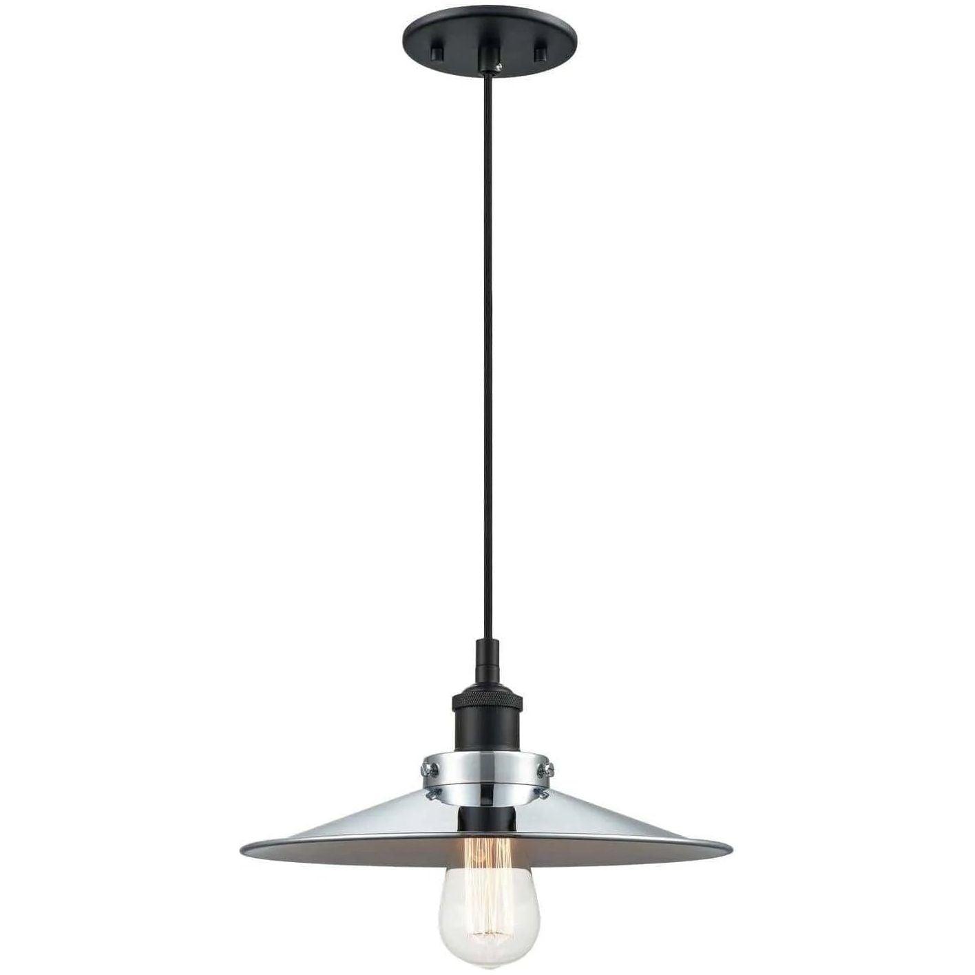 Matteo Lighting - Bulstrode's Workshop Metal Shade Pendant - C46112BKCH - Canada Light Shop
