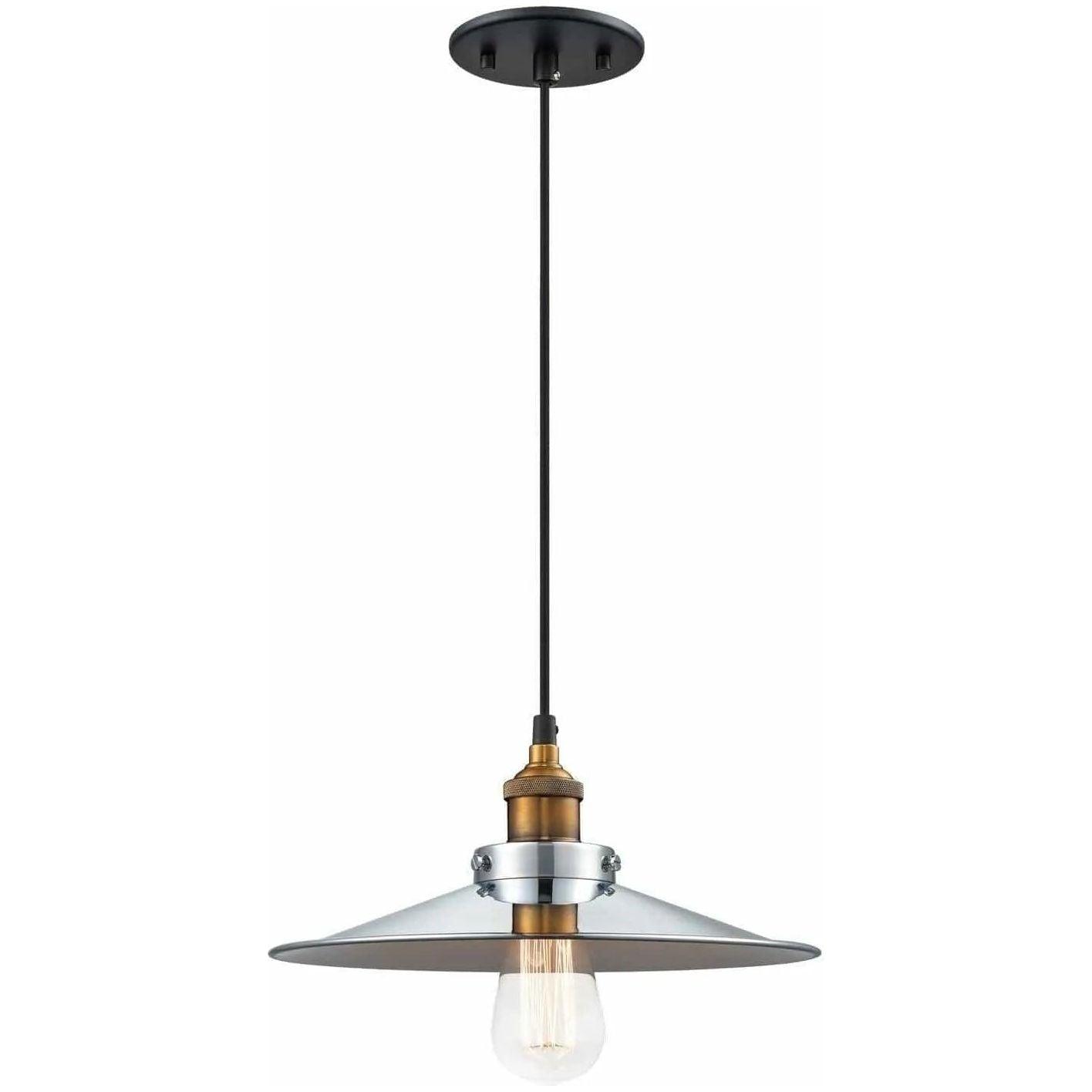 Matteo Lighting - Bulstrode's Workshop Metal Shade Pendant - C46112WGCH - Canada Light Shop
