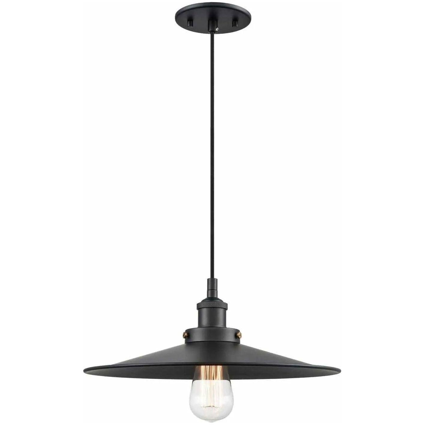 Matteo Lighting - Bulstrode's Workshop Metal Shade Pendant - C46113BKBK - Canada Light Shop