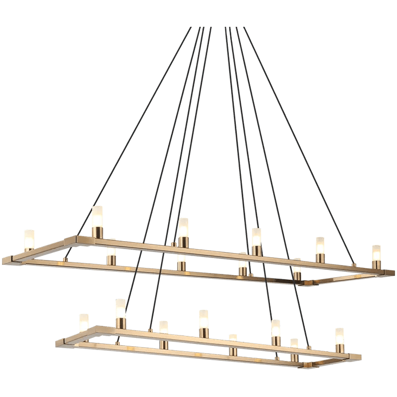 Matteo Lighting - Cascadian Rectangular Double Chandelier - C75218AG - Canada Light Shop