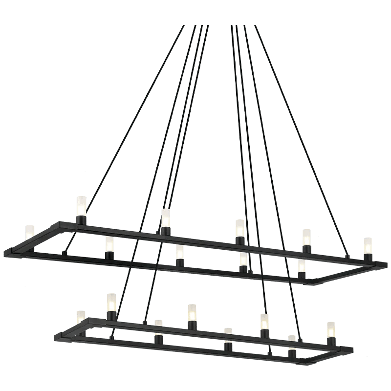 Matteo Lighting - Cascadian Rectangular Double Chandelier - C75218MB - Canada Light Shop