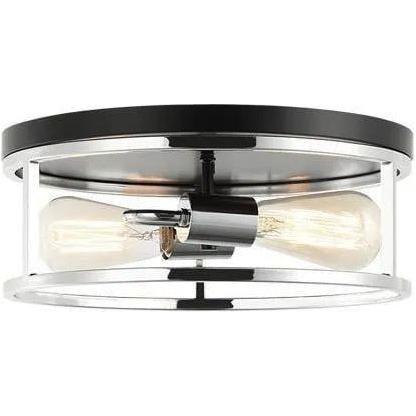 Matteo Lighting - Clarke Round Flush Mount - M15502BKCH - Canada Light Shop