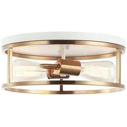 Matteo Lighting - Clarke Round Flush Mount - M15502WHAG - Canada Light Shop