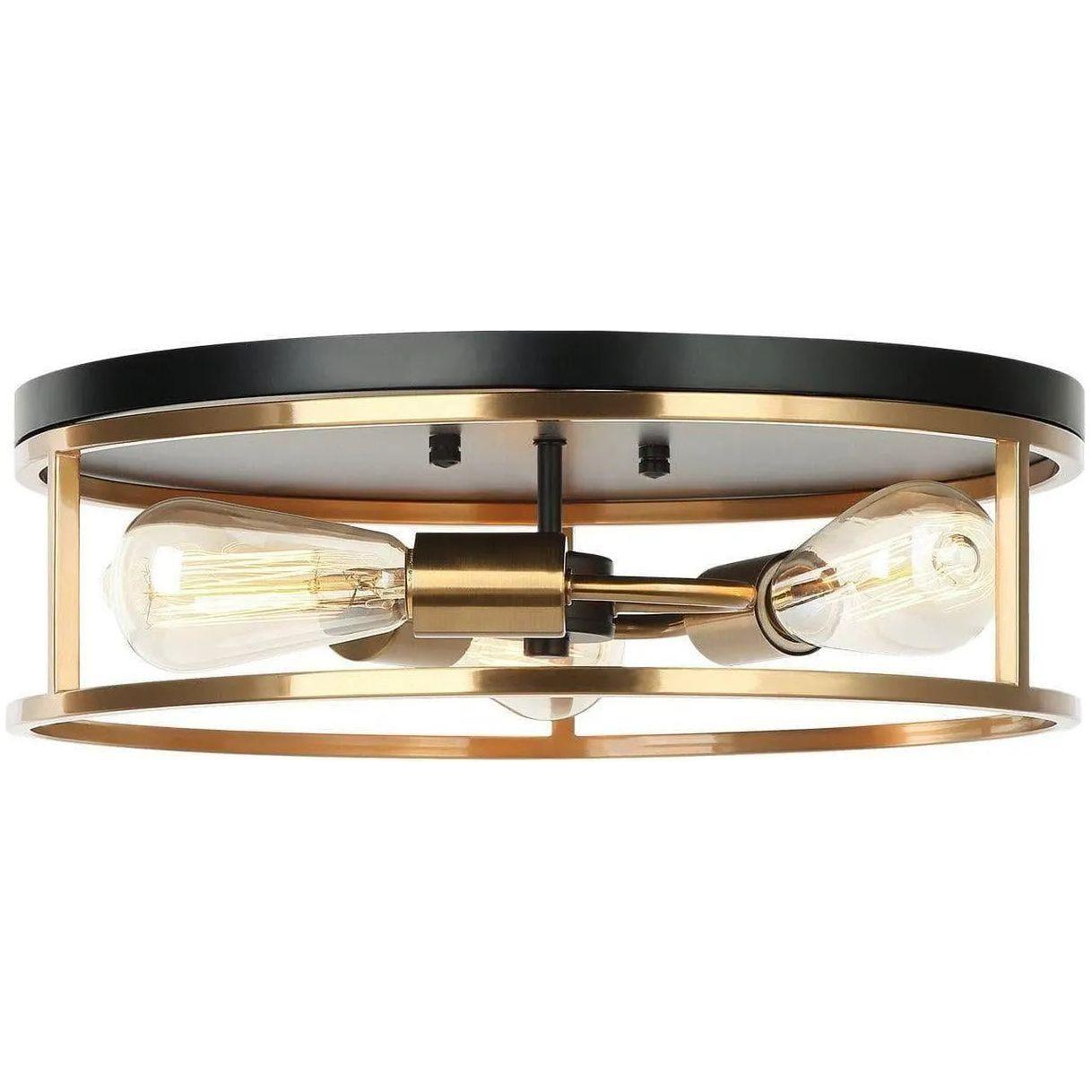 Matteo Lighting - Clarke Round Flush Mount - M15503BKAG - Canada Light Shop