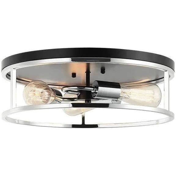 Matteo Lighting - Clarke Round Flush Mount - M15503BKCH - Canada Light Shop