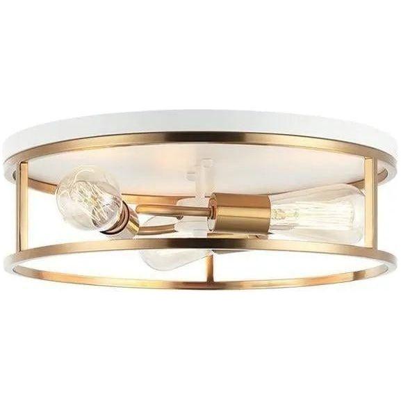 Matteo Lighting - Clarke Round Flush Mount - M15503WHAG - Canada Light Shop