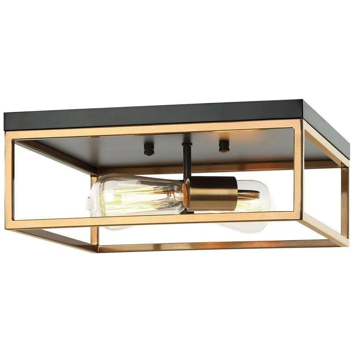 Matteo Lighting - Clarke Square Flush Mount - M15542BKAG - Canada Light Shop