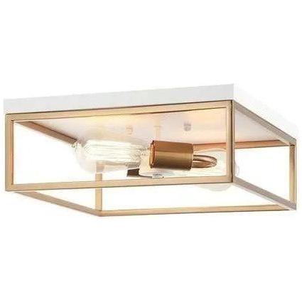 Matteo Lighting - Clarke Square Flush Mount - M15542WHAG - Canada Light Shop