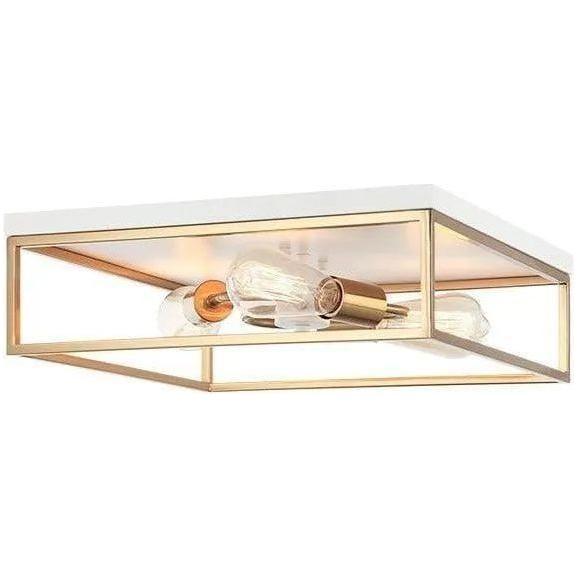 Matteo Lighting - Clarke Square Flush Mount - M15543WHAG - Canada Light Shop