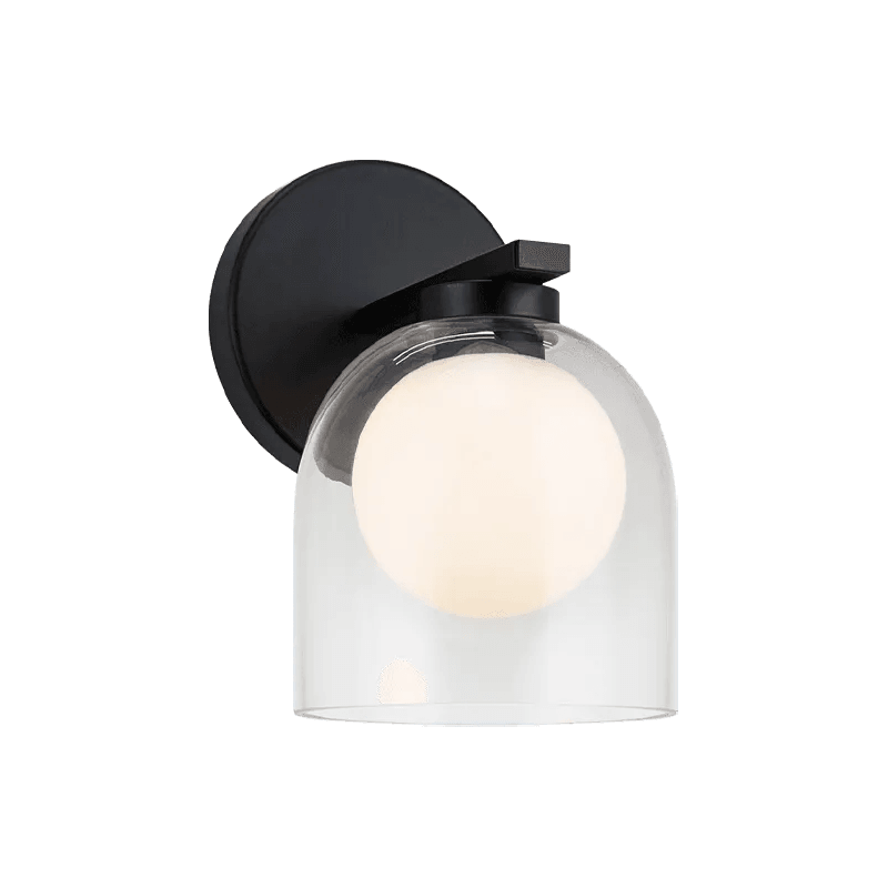 Matteo Lighting - Derbishone Single Wall Sconce - W60701BKCL - Canada Light Shop