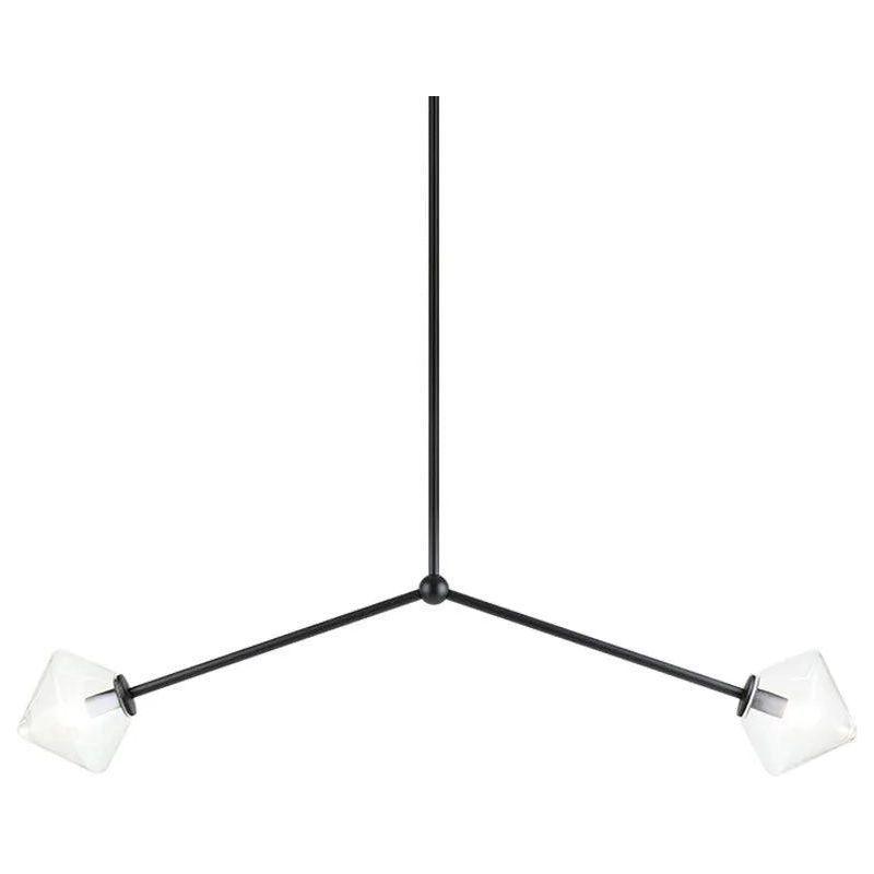 Matteo Lighting - Novo Twin Diamond Linear Pendant - C81742BKCL - Canada Light Shop