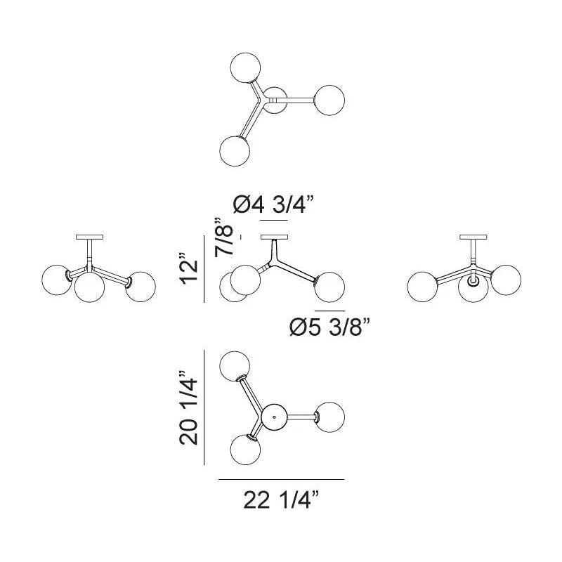 Matteo Lighting - Rami Ceiling Mount - X81503AGOP - Canada Light Shop