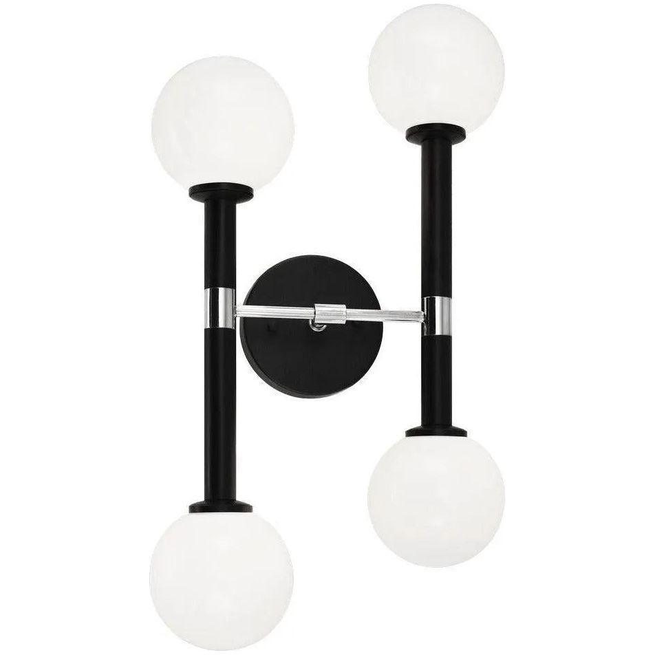 Matteo Lighting - Stellar Off-Center Wall Sconce - W75304BKOP - Canada Light Shop