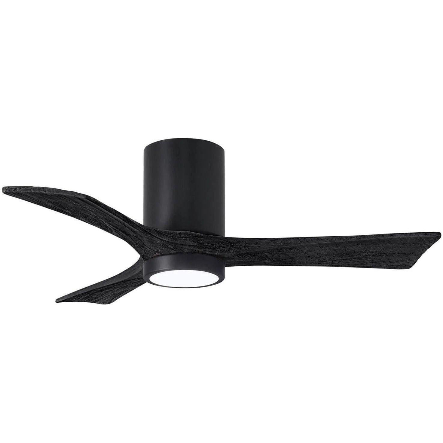 Matthews Fan Company - Irene 3 Hugger Ceiling Fan with Light Kit - IR3HLK-BK-BK-42 - Canada Light Shop