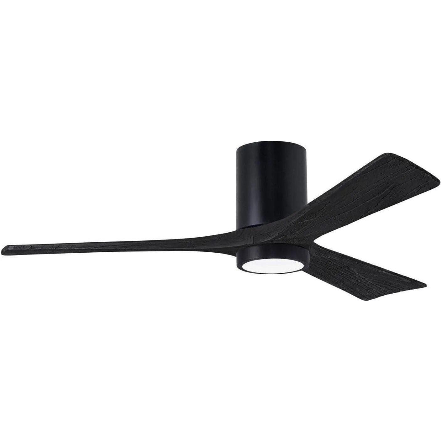 Matthews Fan Company - Irene 3 Hugger Ceiling Fan with Light Kit - IR3HLK-BK-BK-52 - Canada Light Shop