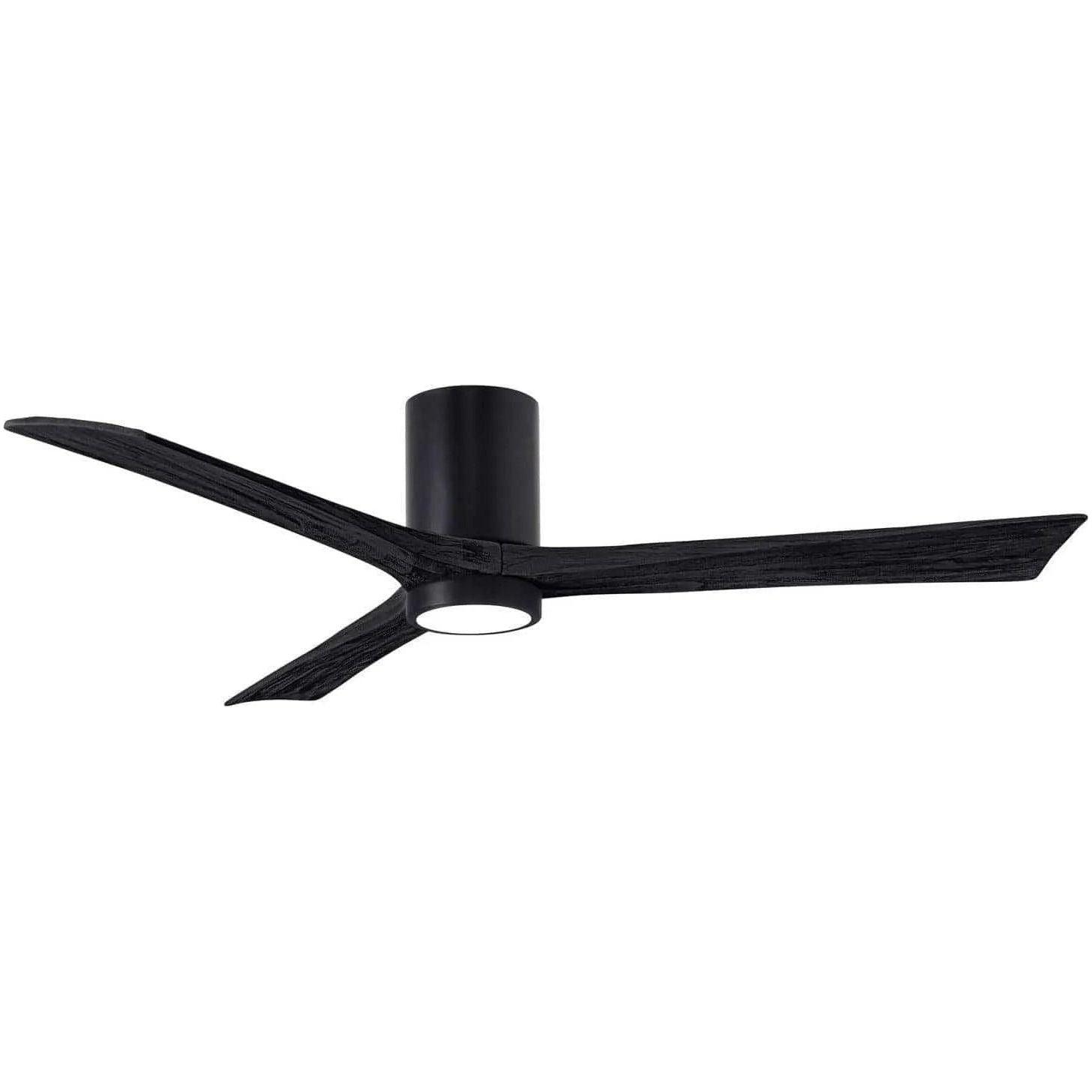 Matthews Fan Company - Irene 3 Hugger Ceiling Fan with Light Kit - IR3HLK-BK-BK-60 - Canada Light Shop