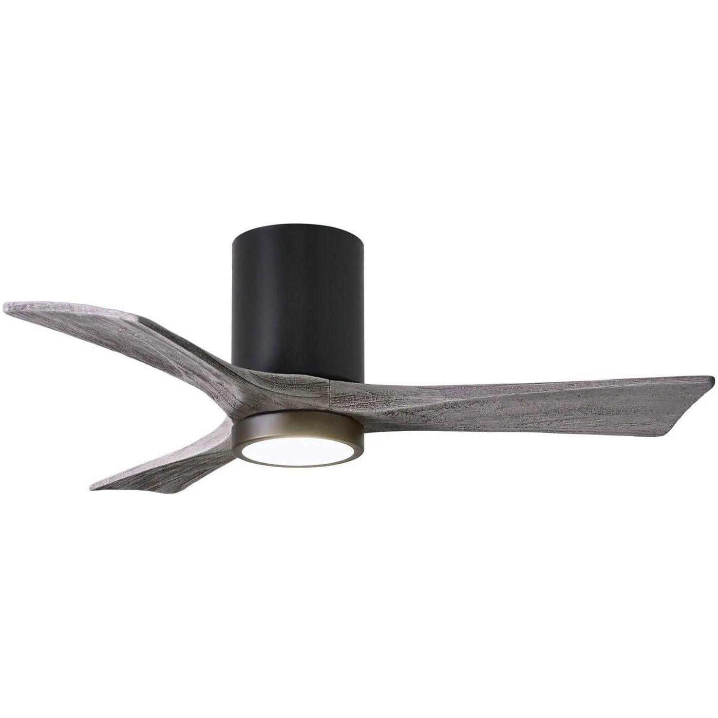 Matthews Fan Company - Irene 3 Hugger Ceiling Fan with Light Kit - IR3HLK-BK-BW-42 - Canada Light Shop