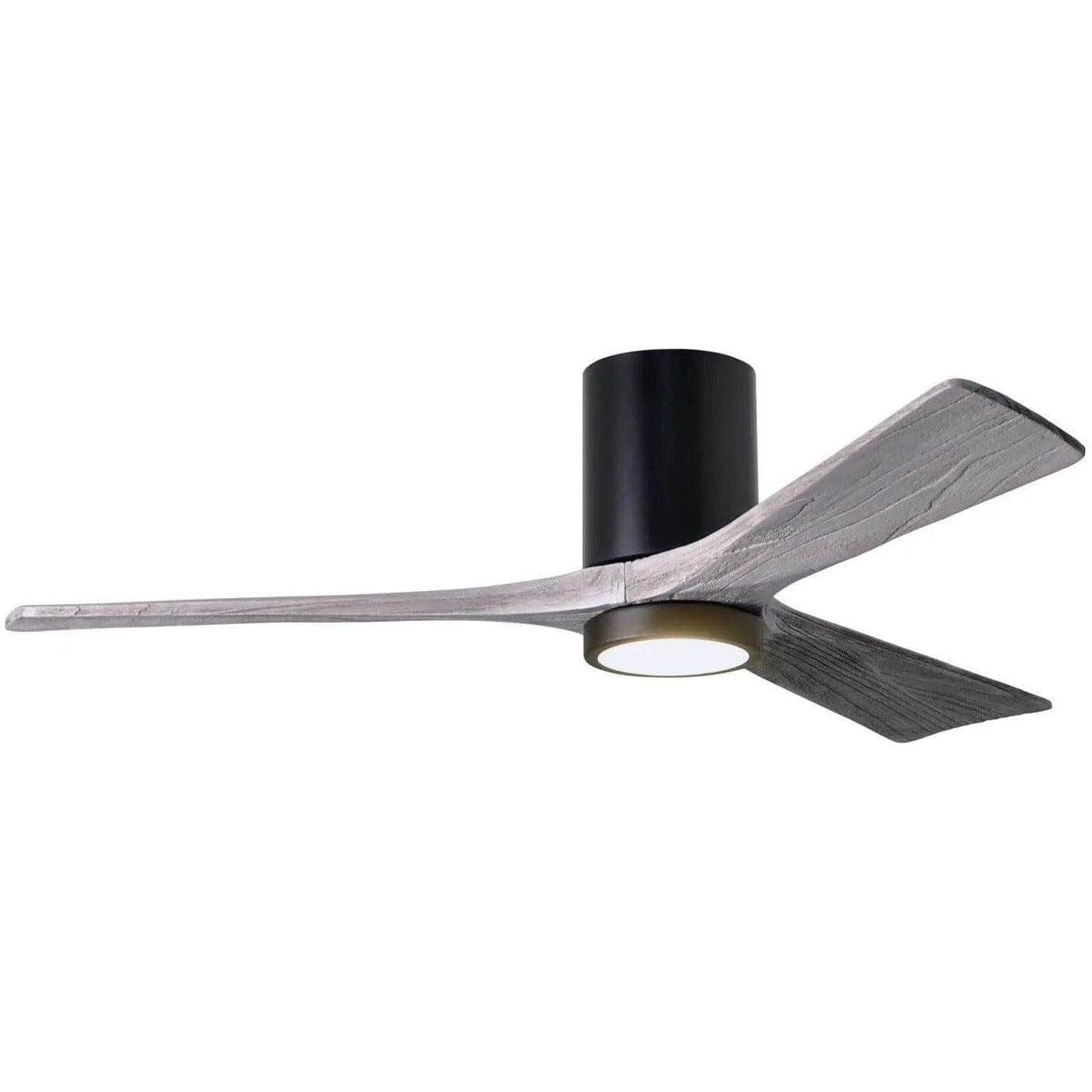 Matthews Fan Company - Irene 3 Hugger Ceiling Fan with Light Kit - IR3HLK-BK-BW-52 - Canada Light Shop