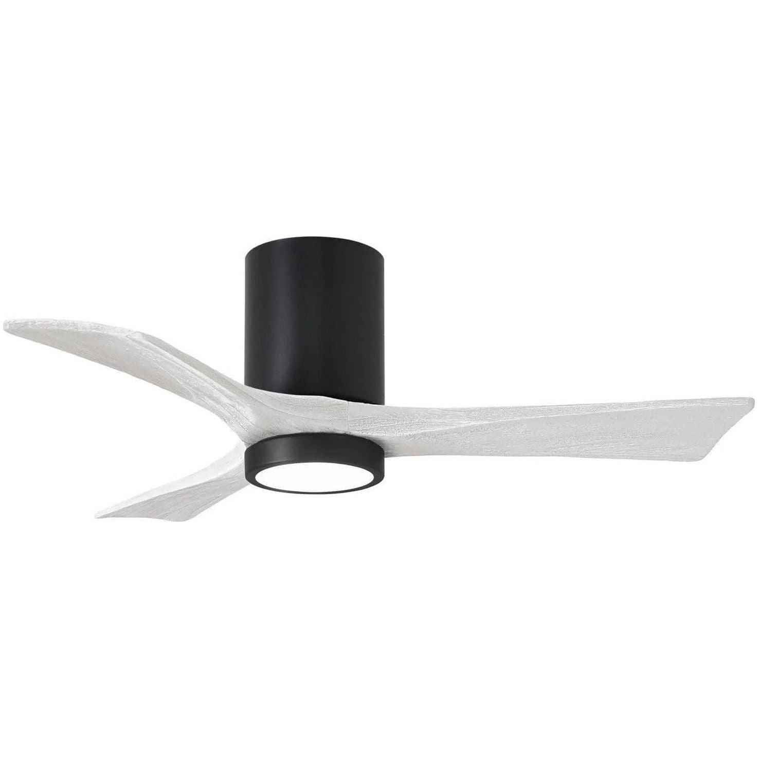 Matthews Fan Company - Irene 3 Hugger Ceiling Fan with Light Kit - IR3HLK-BK-MWH-42 - Canada Light Shop