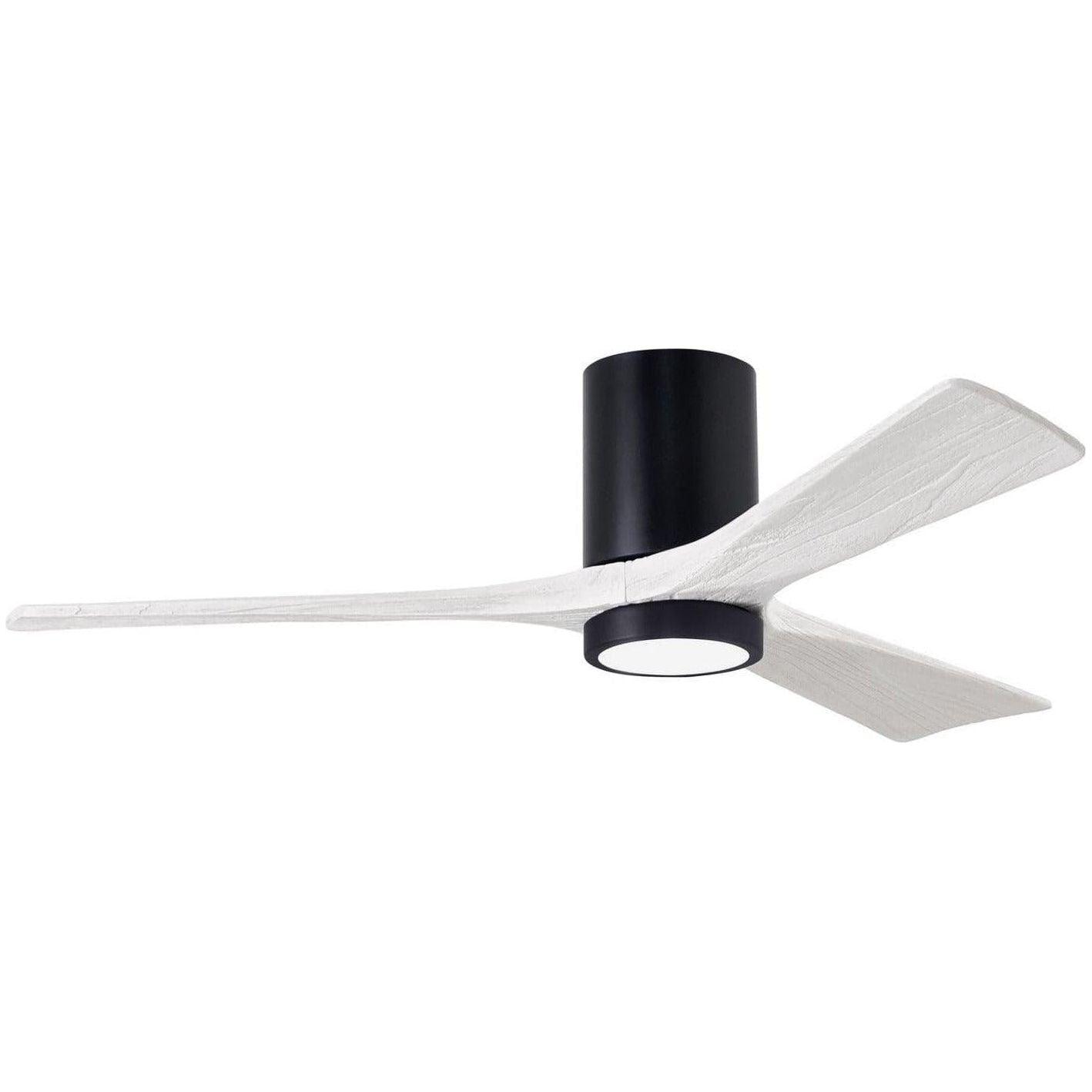 Matthews Fan Company - Irene 3 Hugger Ceiling Fan with Light Kit - IR3HLK-BK-MWH-52 - Canada Light Shop