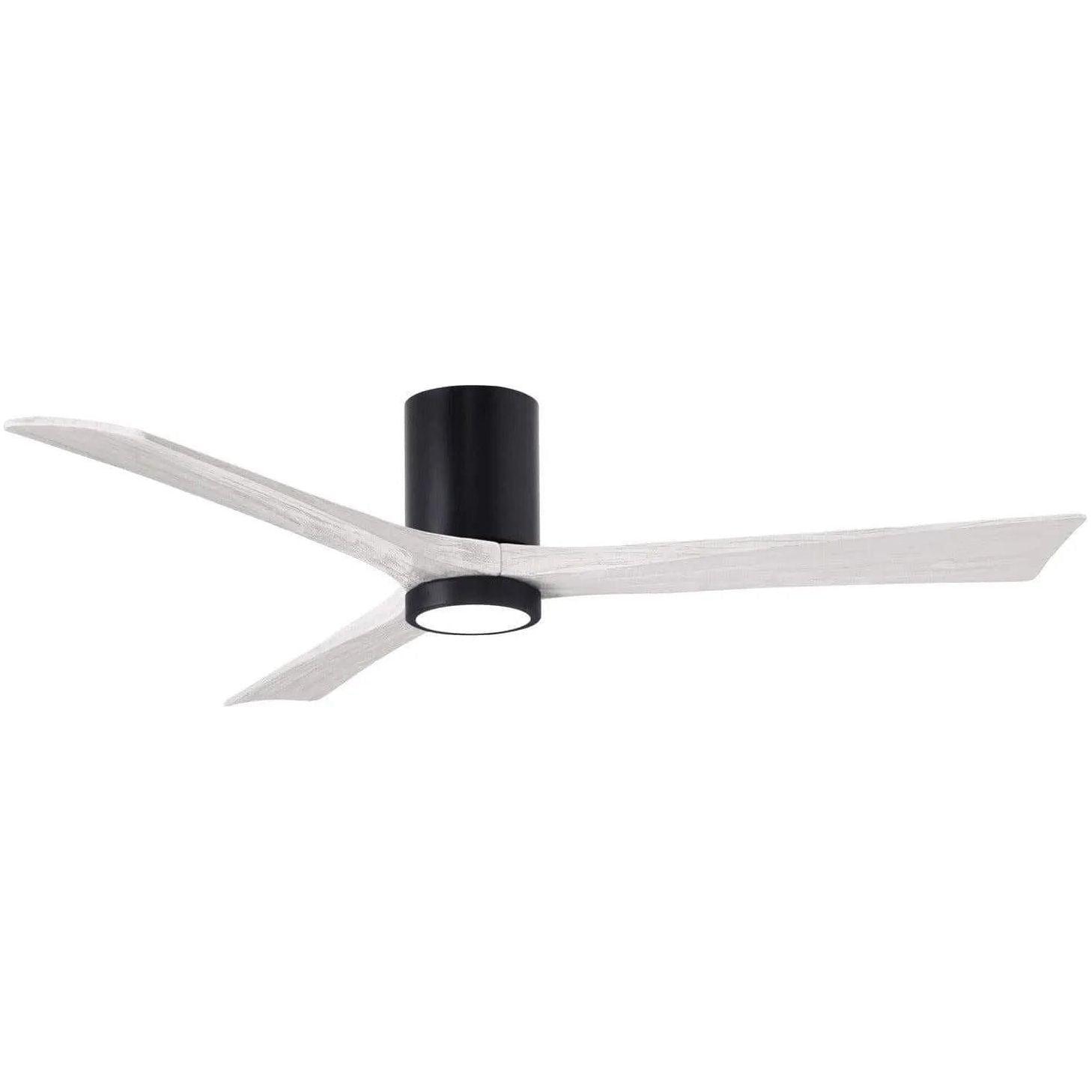 Matthews Fan Company - Irene 3 Hugger Ceiling Fan with Light Kit - IR3HLK-BK-MWH-60 - Canada Light Shop