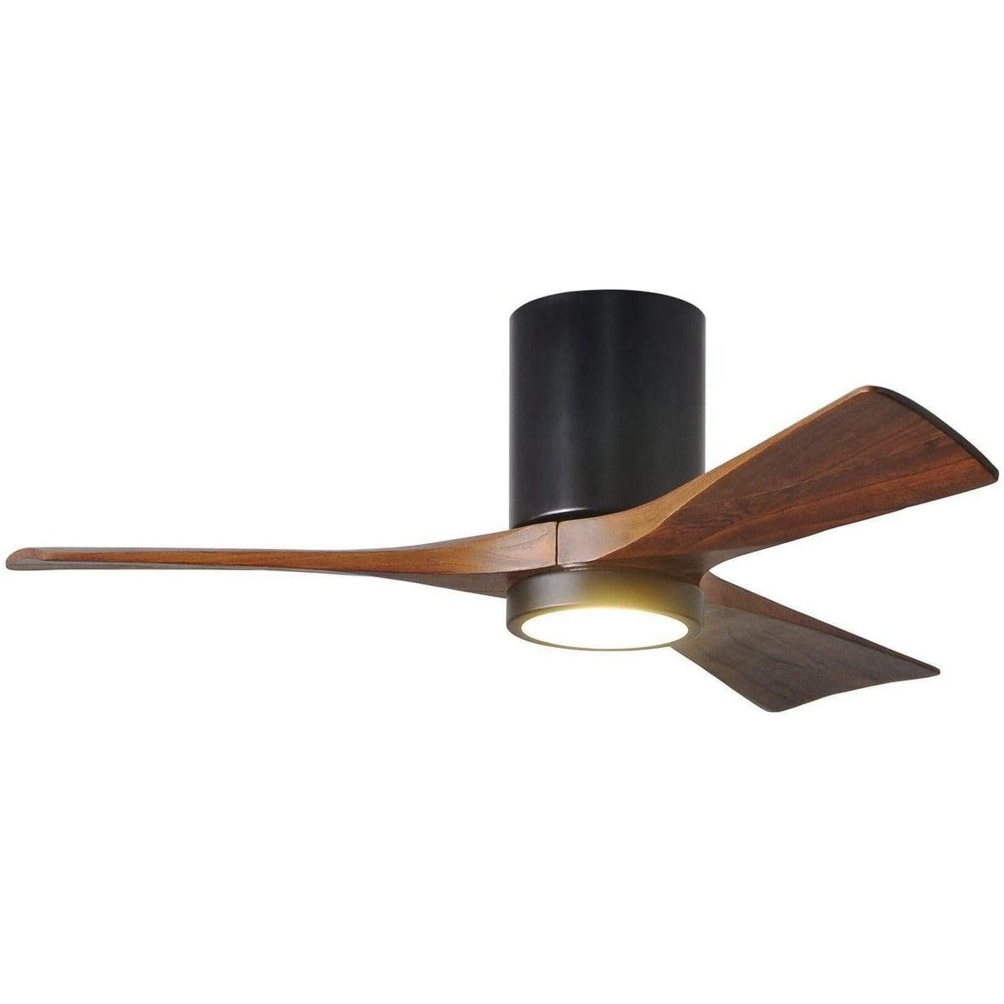 Matthews Fan Company - Irene 3 Hugger Ceiling Fan with Light Kit - IR3HLK-BK-WA-42 - Canada Light Shop