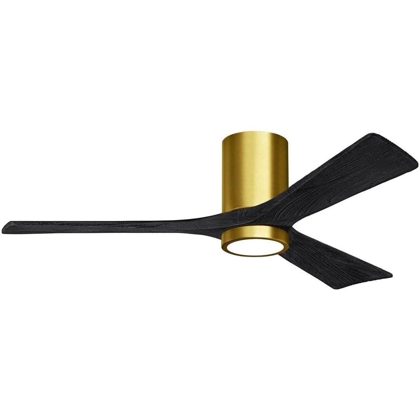 Matthews Fan Company - Irene 3 Hugger Ceiling Fan with Light Kit - IR3HLK-BRBR-BK-52 - Canada Light Shop