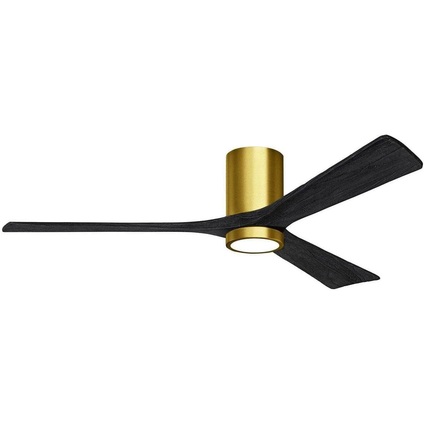 Matthews Fan Company - Irene 3 Hugger Ceiling Fan with Light Kit - IR3HLK-BRBR-BK-60 - Canada Light Shop