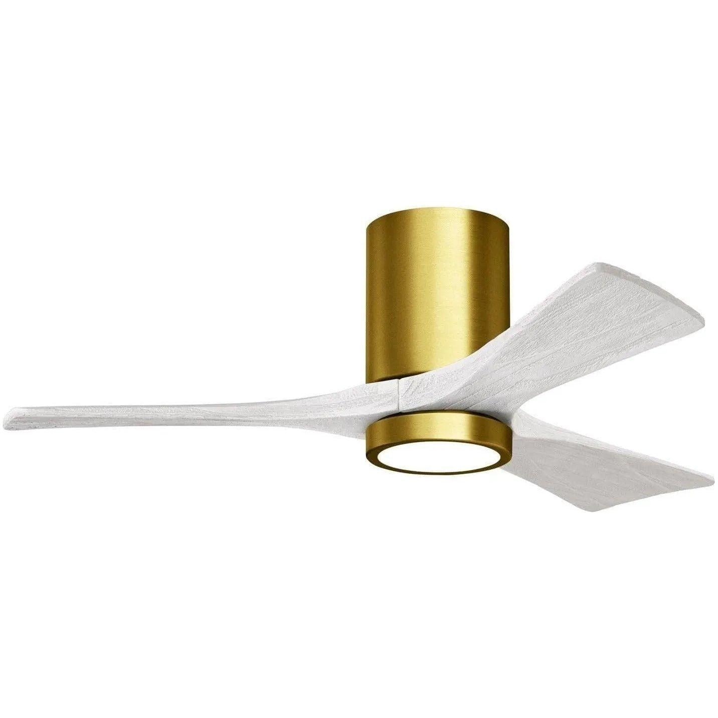 Matthews Fan Company - Irene 3 Hugger Ceiling Fan with Light Kit - IR3HLK-BRBR-MWH-42 - Canada Light Shop