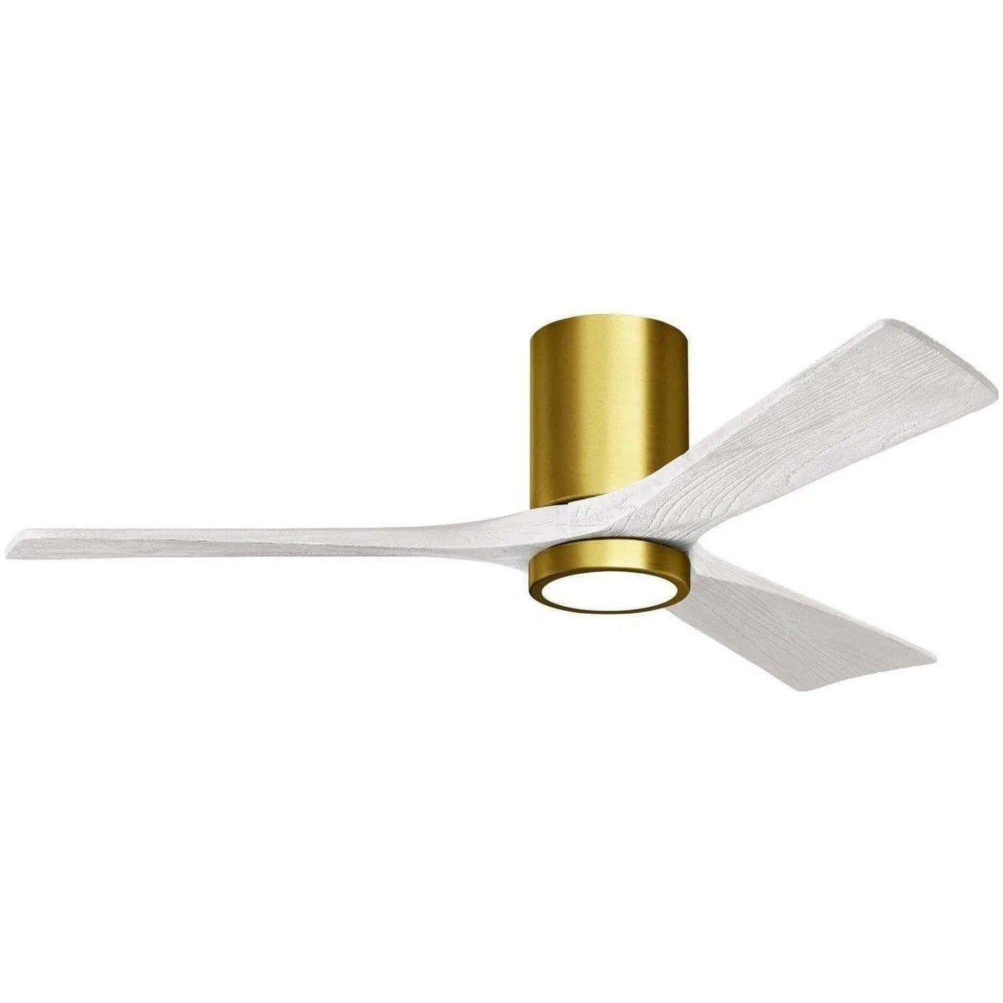 Matthews Fan Company - Irene 3 Hugger Ceiling Fan with Light Kit - IR3HLK-BRBR-MWH-52 - Canada Light Shop