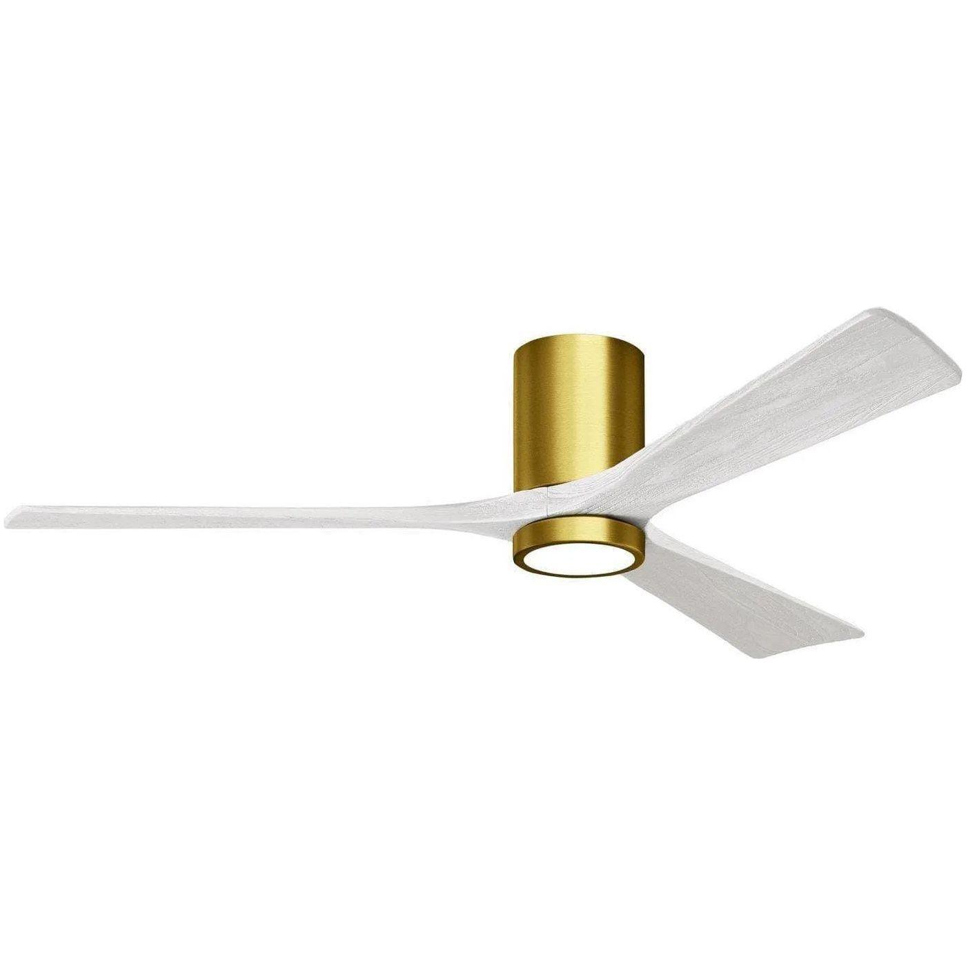 Matthews Fan Company - Irene 3 Hugger Ceiling Fan with Light Kit - IR3HLK-BRBR-MWH-60 - Canada Light Shop