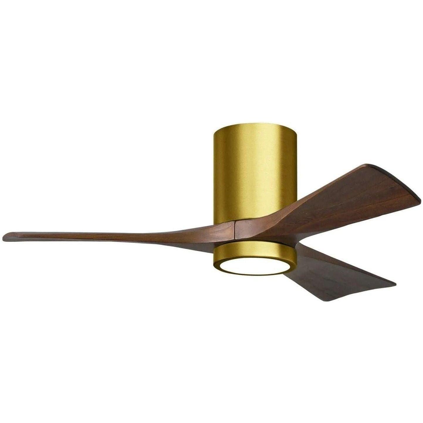 Matthews Fan Company - Irene 3 Hugger Ceiling Fan with Light Kit - IR3HLK-BRBR-WA-42 - Canada Light Shop