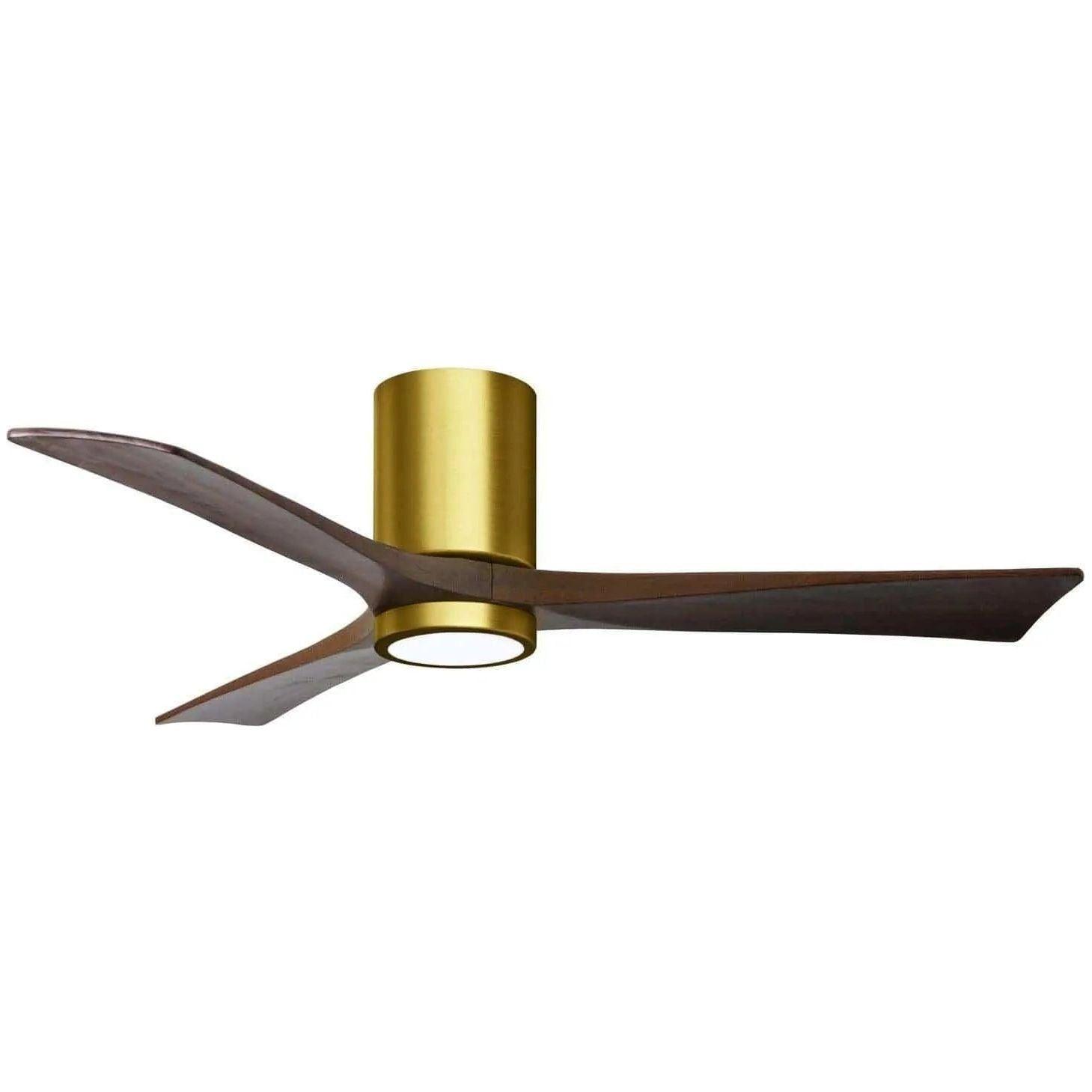 Matthews Fan Company - Irene 3 Hugger Ceiling Fan with Light Kit - IR3HLK-BRBR-WA-52 - Canada Light Shop
